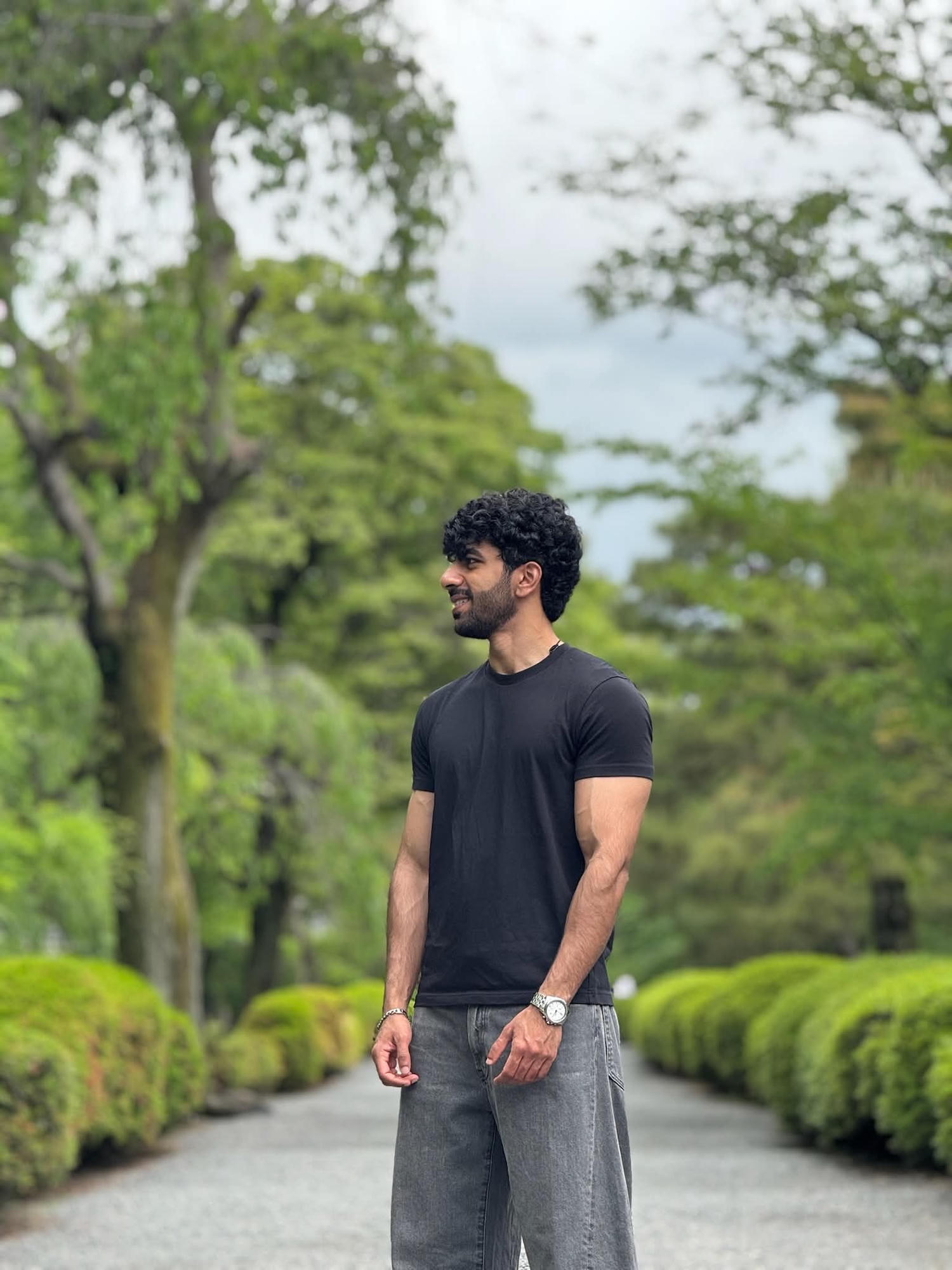 Aditya in a garden